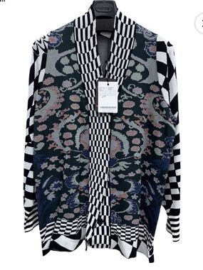 Marina Rinaldi Moresco Cardigan L NWT $695 Designer Knit Statement Jacket